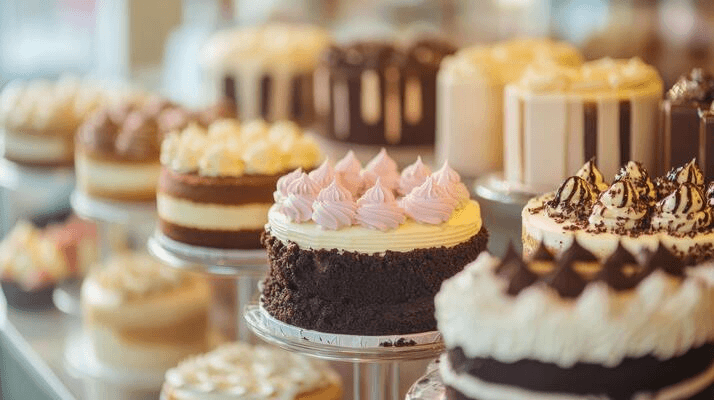 Delicious cakes and pastries